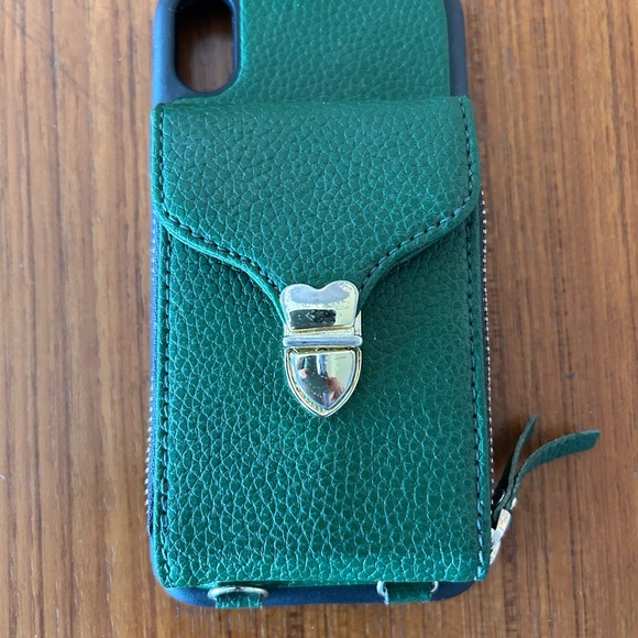 IPhone XR wallet case green. Crossbody. - Picture 2 of 3